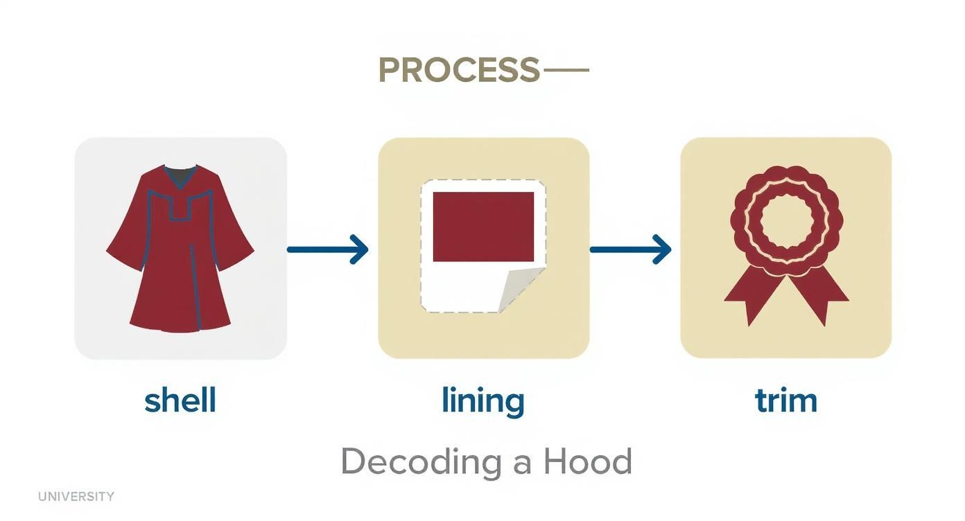 Infographic about how to wear academic hoods
