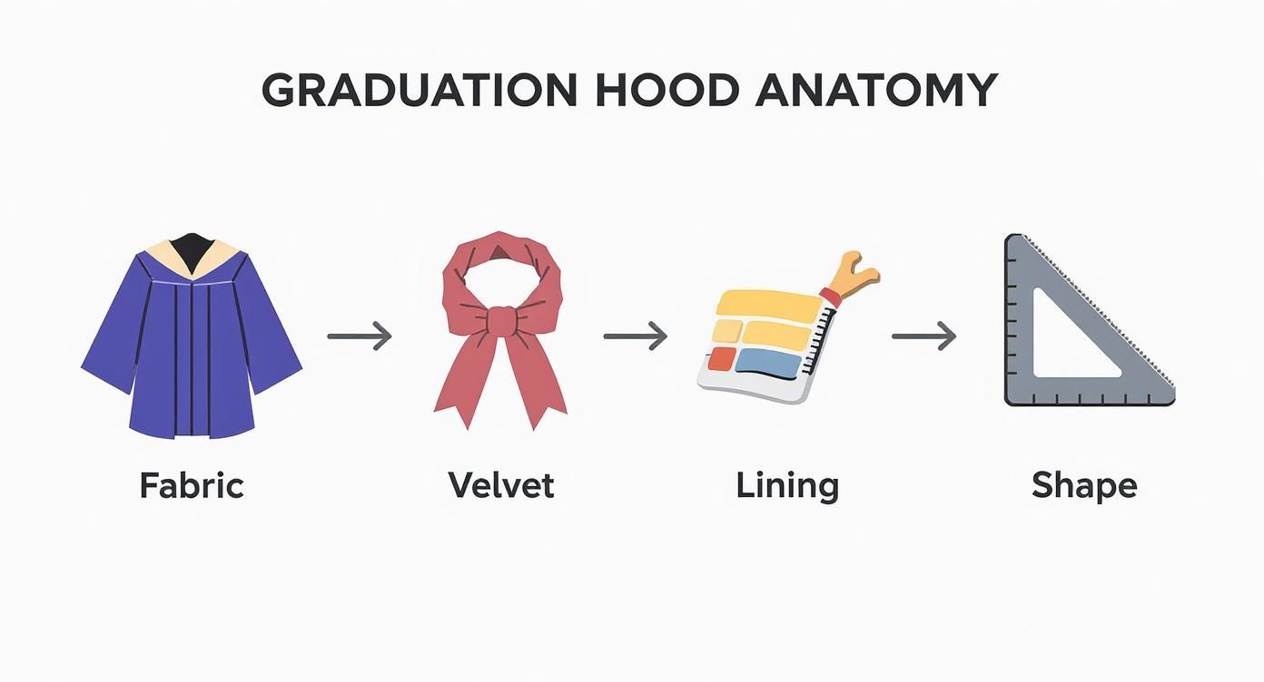 Infographic about graduation hood colour