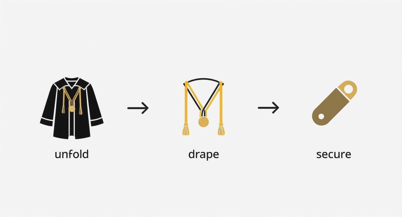 Infographic about how to wear graduation honor cords