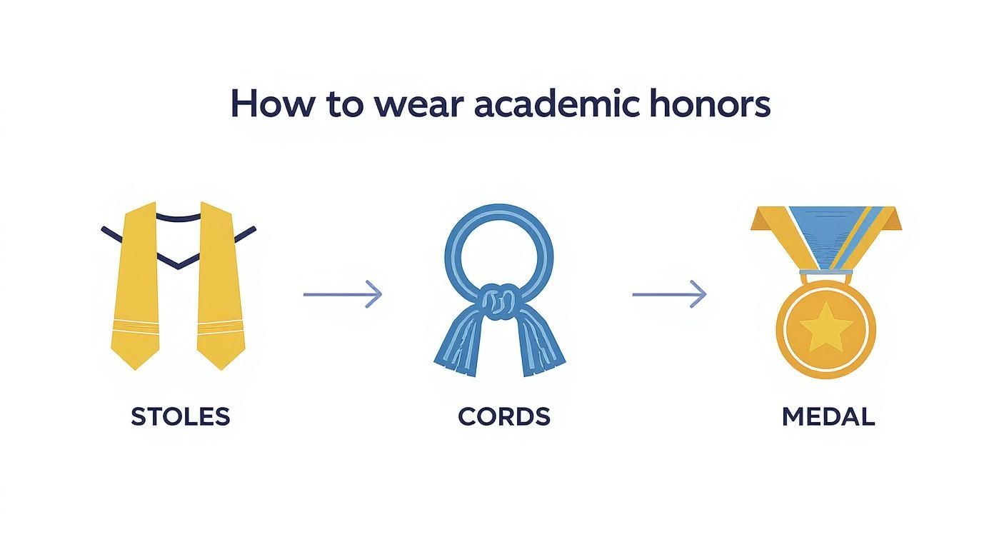 Infographic about how to wear academic regalia
