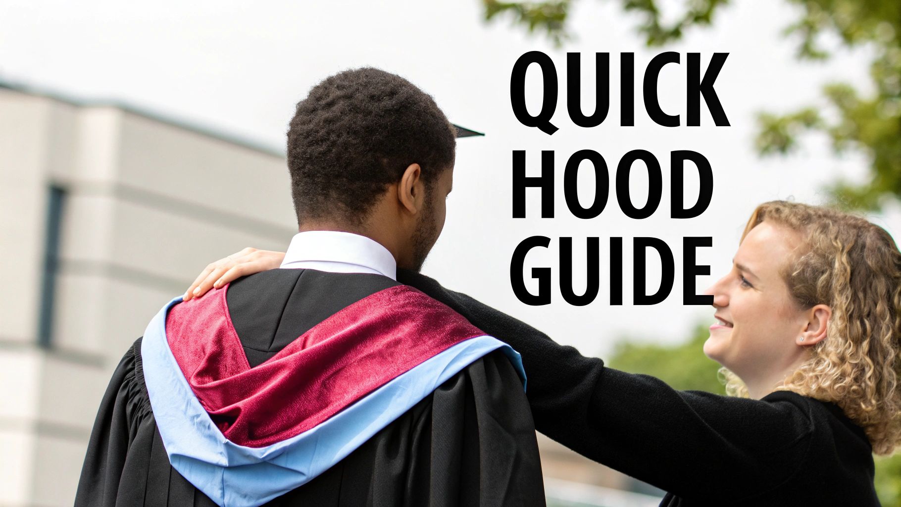 Graduate wearing an academic hood