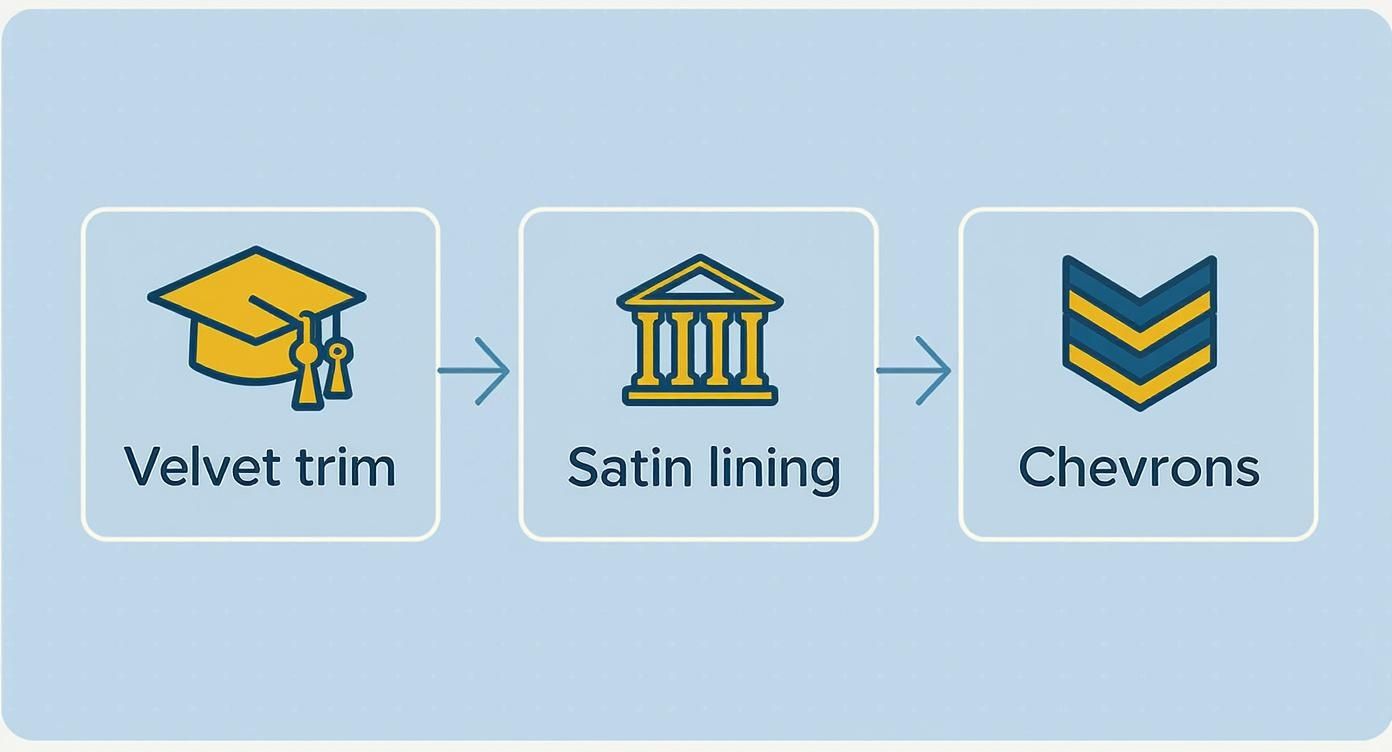Infographic about how to wear an academic hood