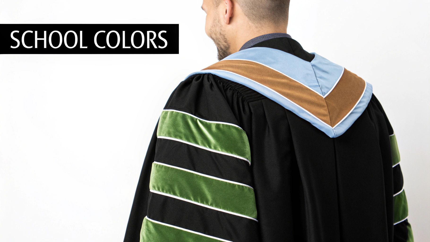 A close-up of the satin lining on a doctoral hood