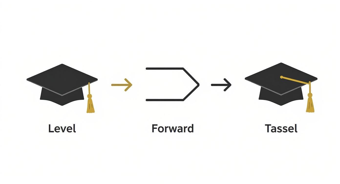 Infographic about how to wear a graduation cap
