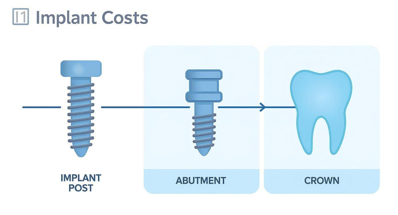Infographic about dental implant cost comparison