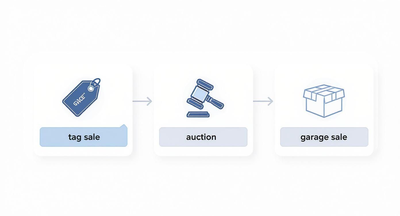 Infographic about estate tag sales