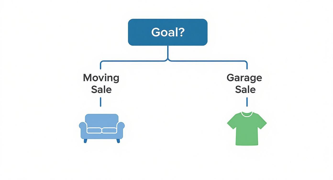 Infographic about moving sale vs garage sale