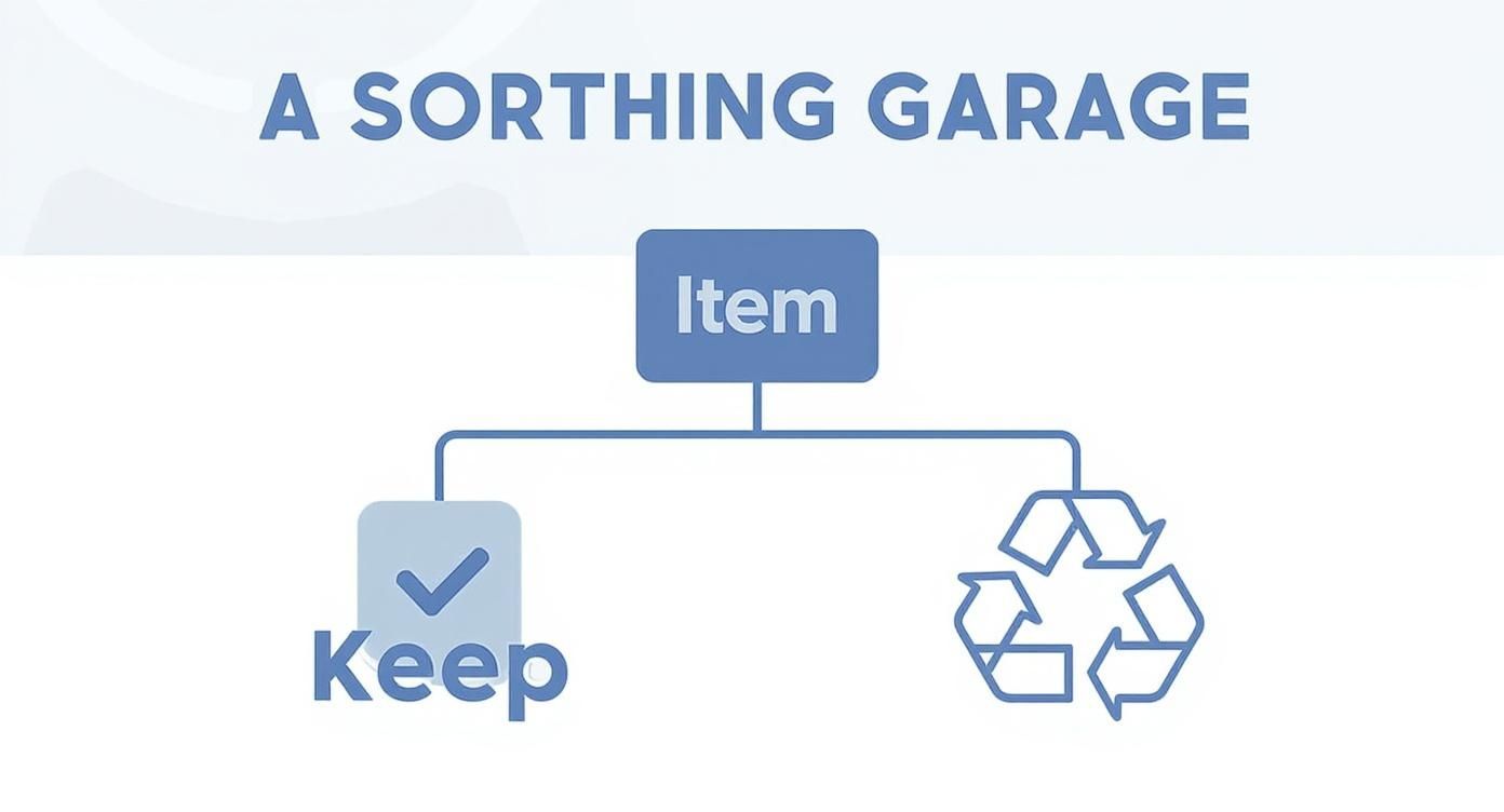 Infographic about how to declutter garage