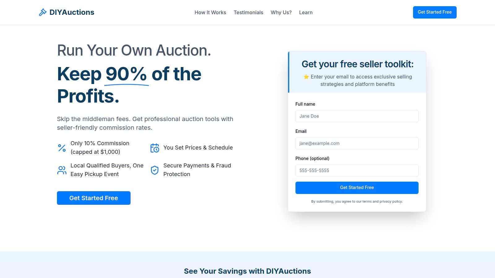 DIYAuctions Interface