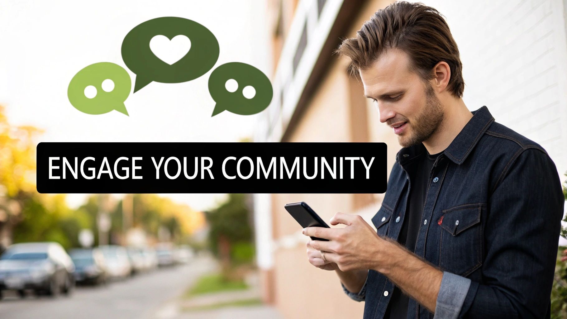 A visual representation of a social media ad campaign, with icons for targeting, budget, and analytics.