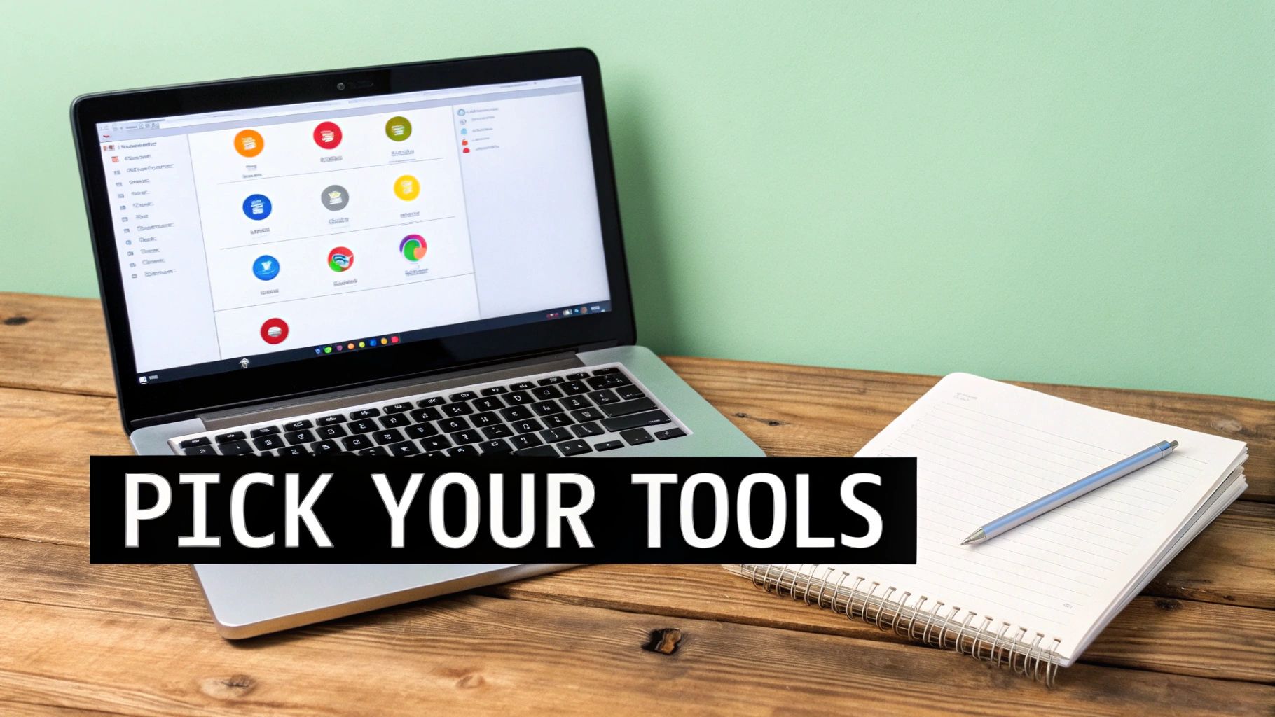 A person sitting at a desk and choosing between two different software options on a computer screen.