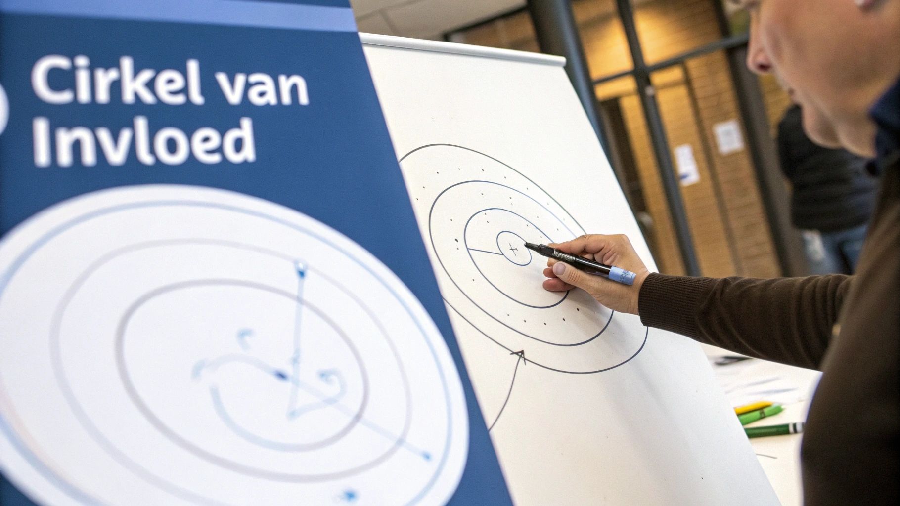 Een divers team werkt proactief samen aan een project in een modern kantoor