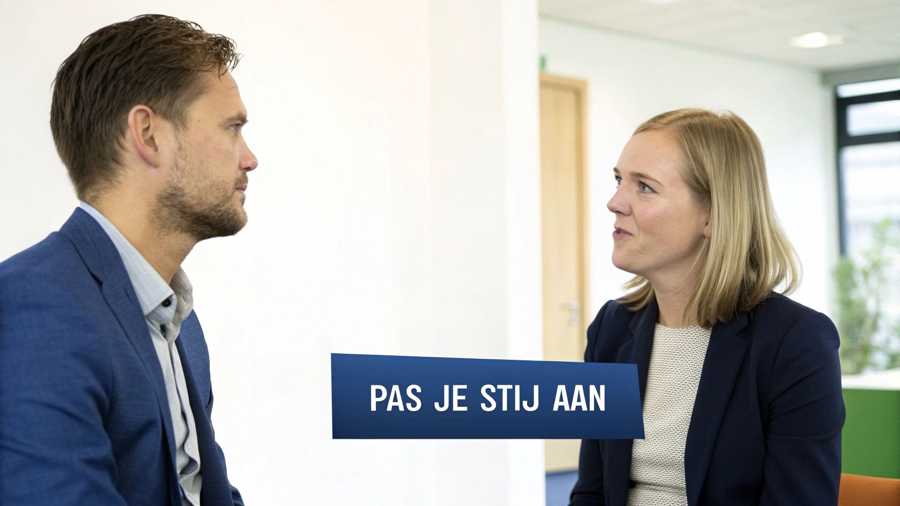 Collega's met verschillende communicatiestijlen die effectief samenwerken aan een bureau.