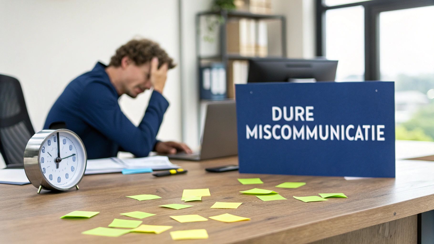 Collega's die gefrustreerd overleggen op kantoor, wat de impact van slechte communicatie illustreert.