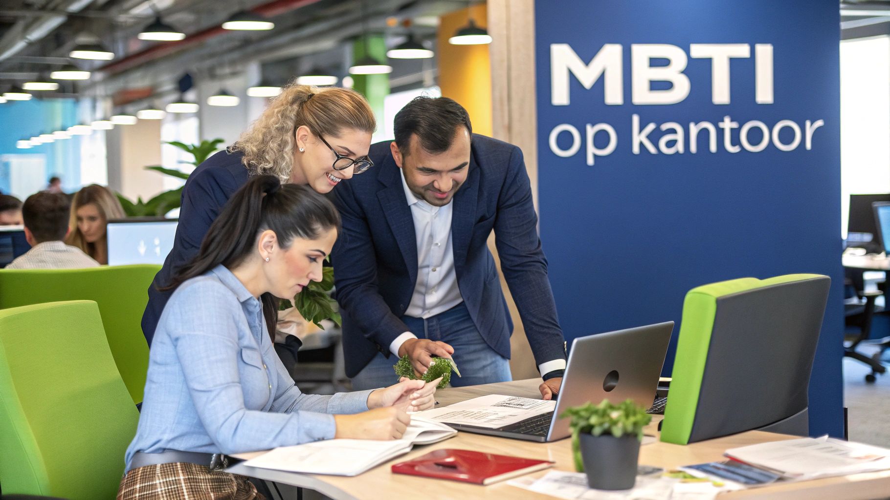 Teamleden die samenwerken en hun unieke werkstijden bespreken.