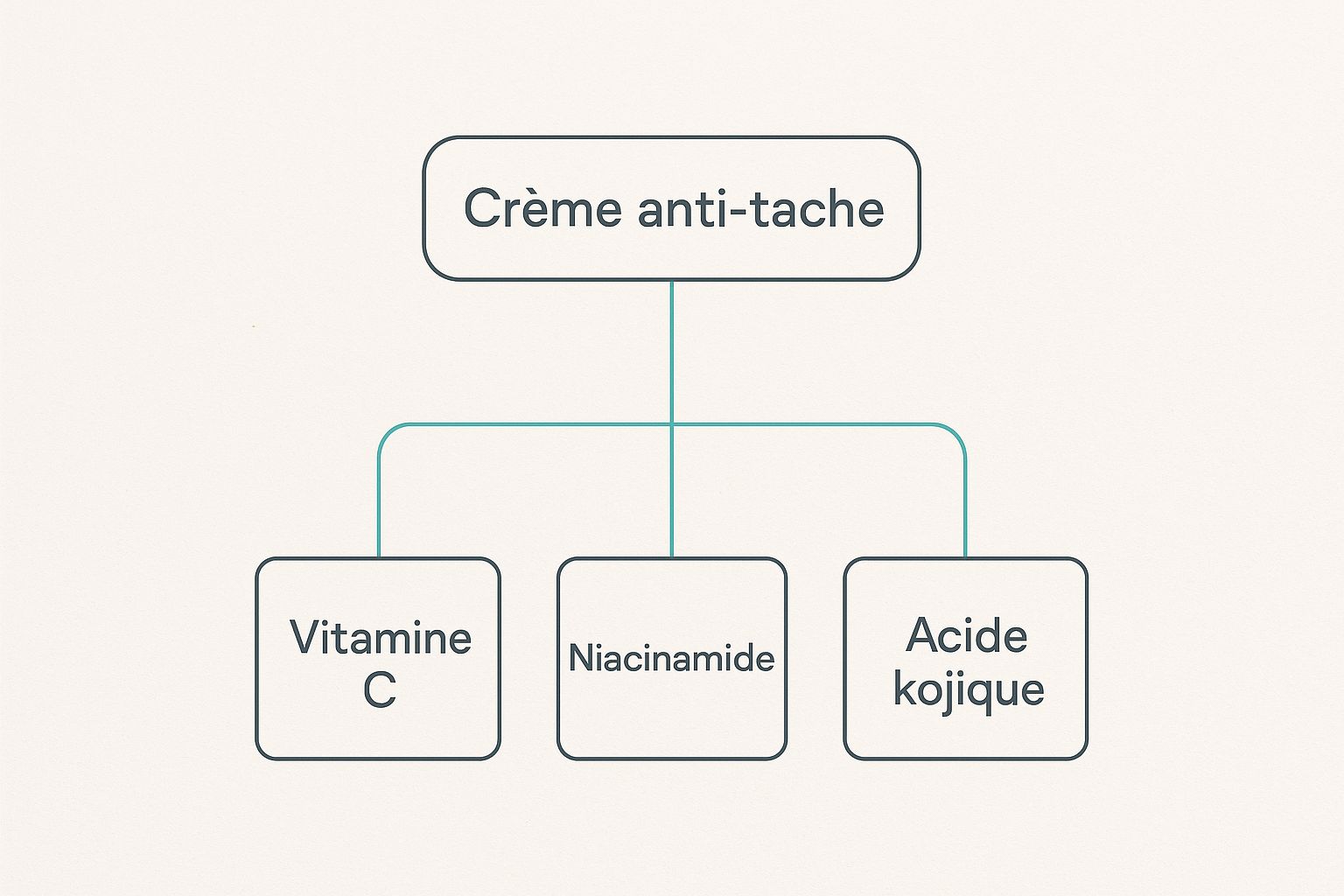 Infographie sur les actifs d'une crème anti-tache visage