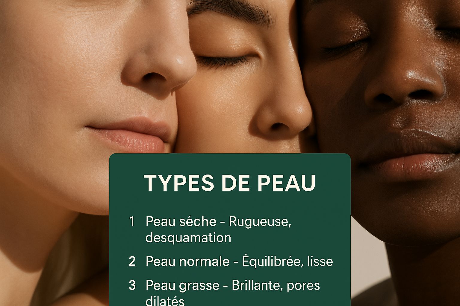 Infographic about comment connaitre son type de peau