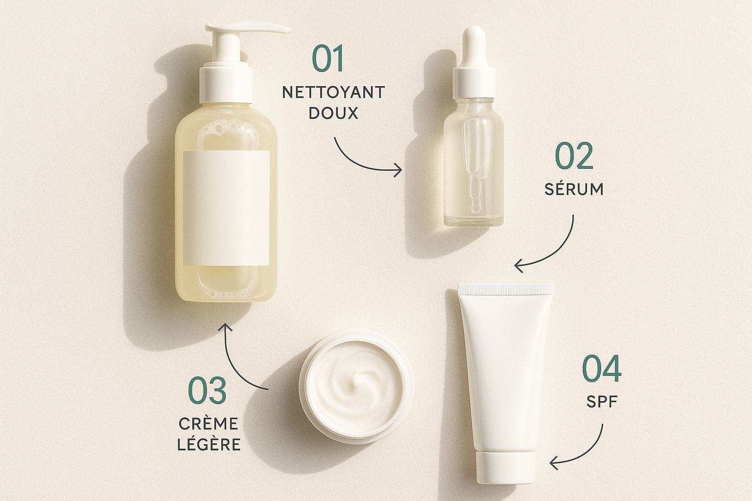 Infographic about soins visage peau sensible
