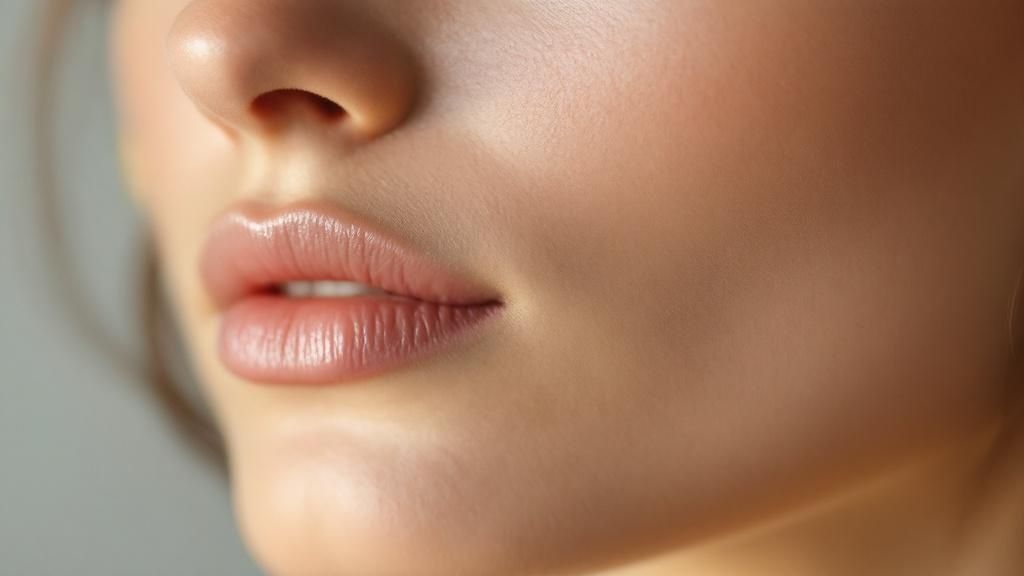 Personne examinant des taches pigmentaires sur son visage