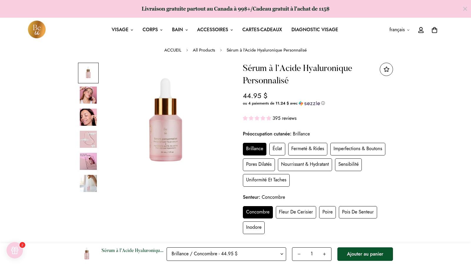 Sérum Personnalisé à l’Acide Hyaluronique et Vitamine C