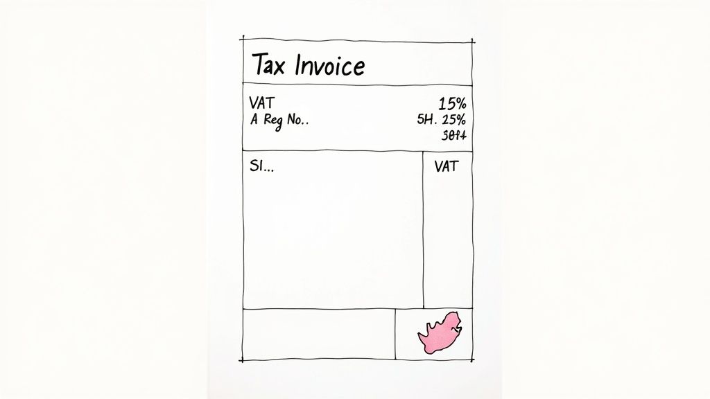 A professional working on a laptop with South African currency symbols displayed on the screen, representing financial management and invoicing in South Africa.