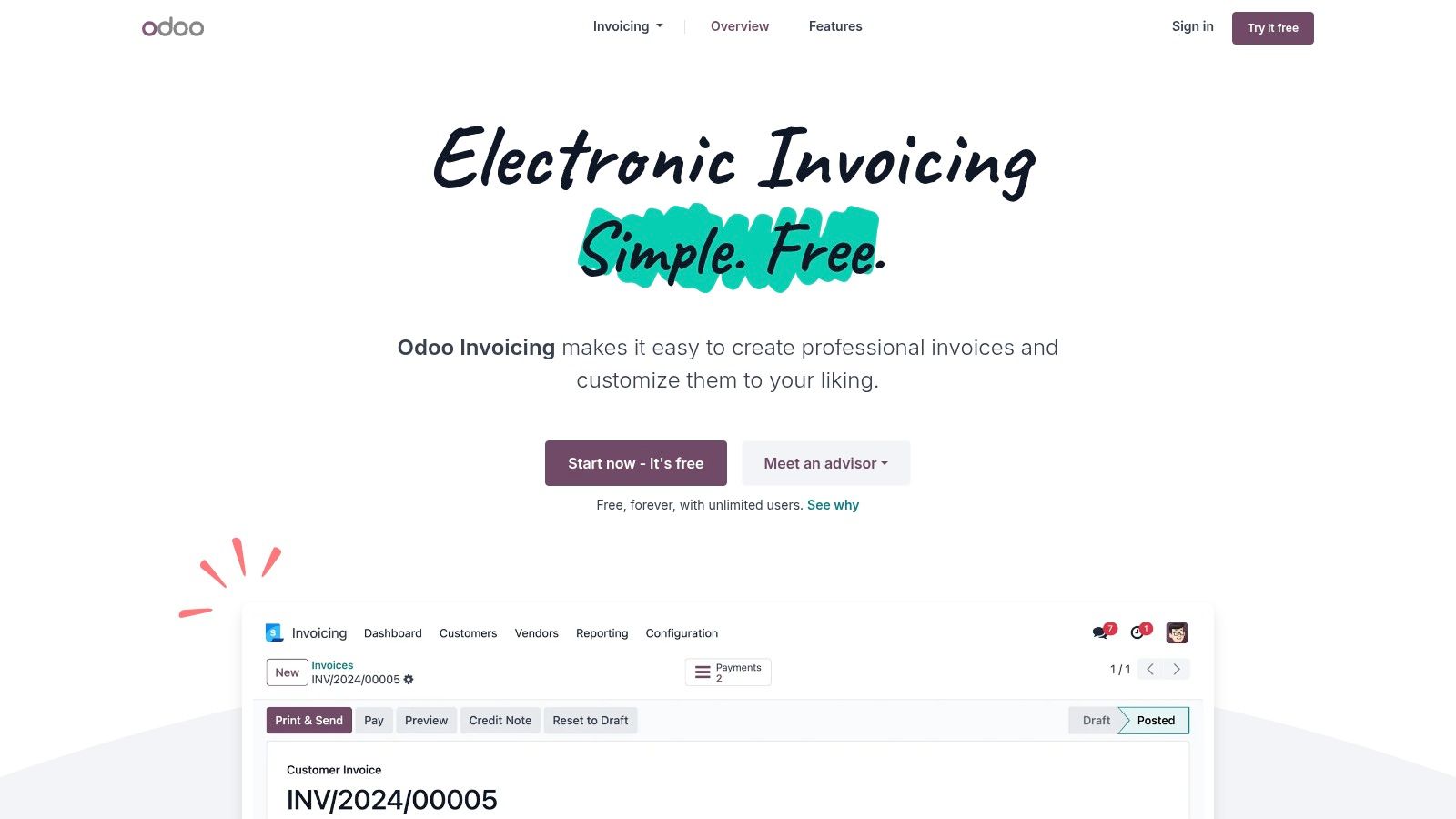 Odoo Invoicing (One App Free)