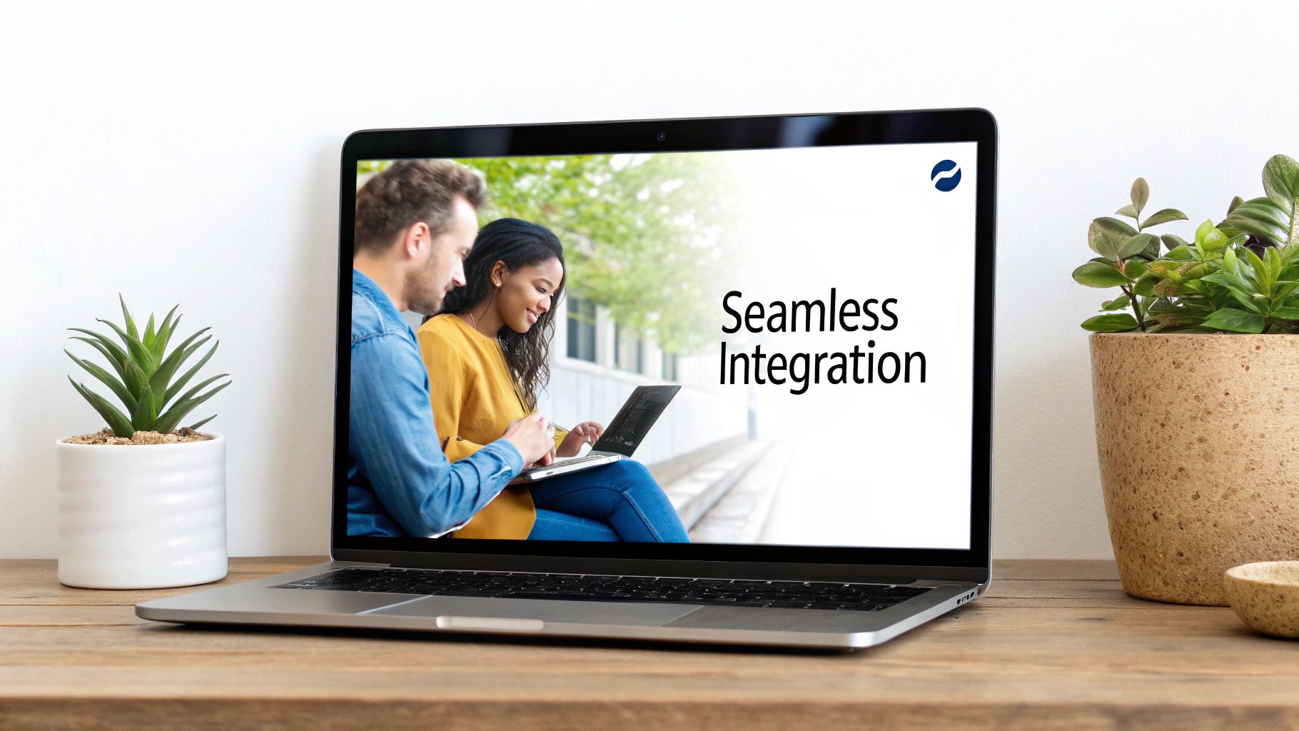 A user interacting with a seamless, branded referral dashboard on a laptop.