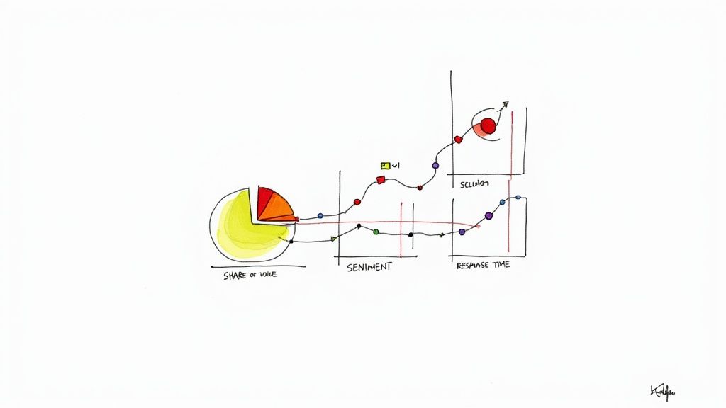 A chart showing positive growth, representing the ROI from tracking Twitter mentions.