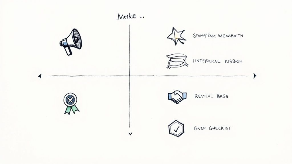 A person looking at a broken sign, representing a marketing mistake.