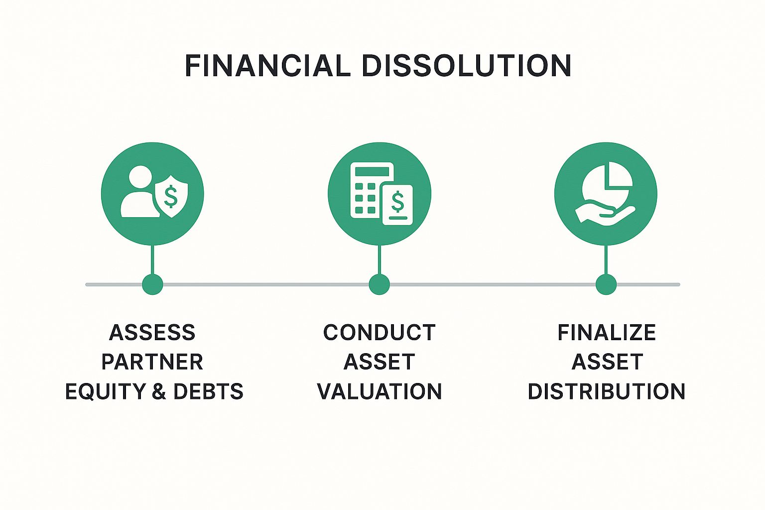 Infographic about how to dissolve a business partnership