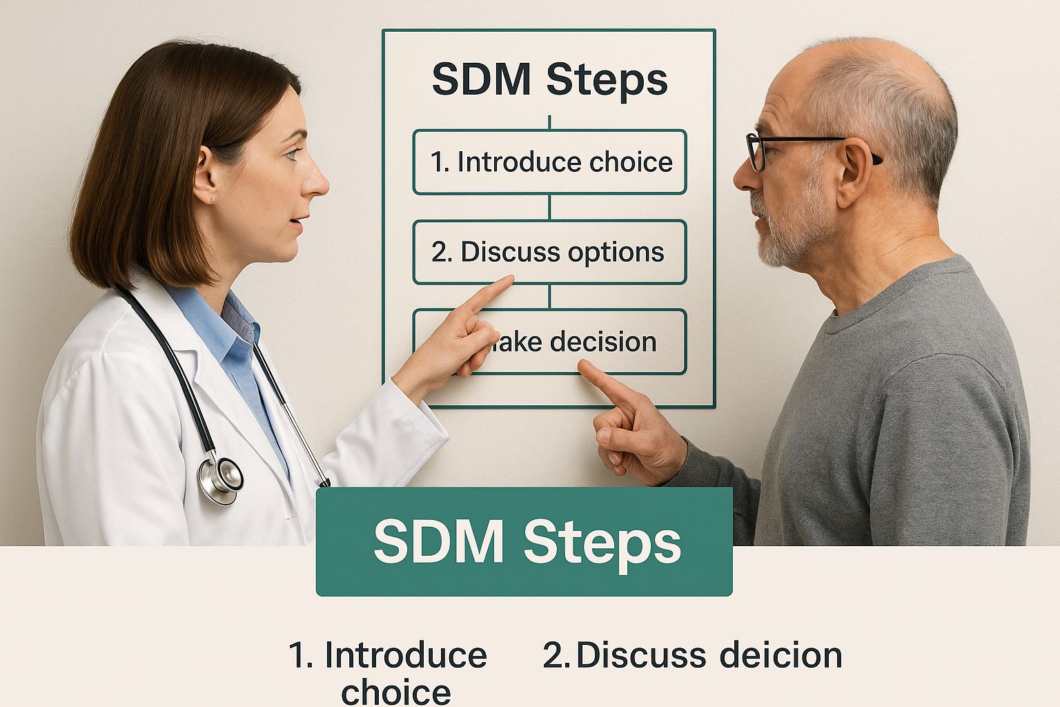 Infographic about shared decision making model