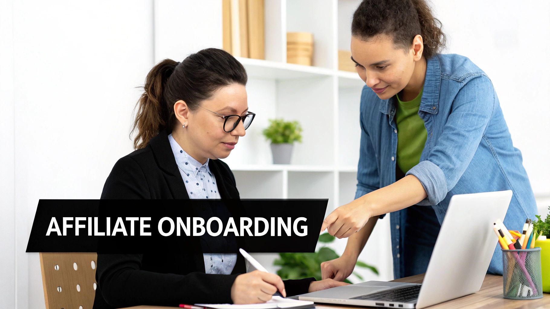 Team collaborating on a SaaS affiliate management strategy dashboard