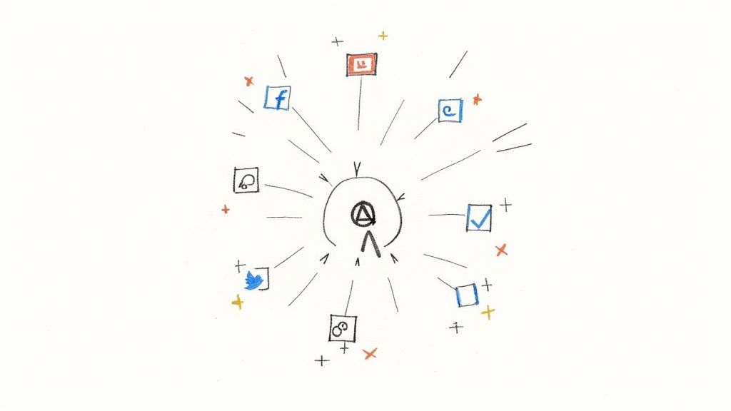 A person looking at a social media feed on their phone, representing the missed conversations on Twitter.