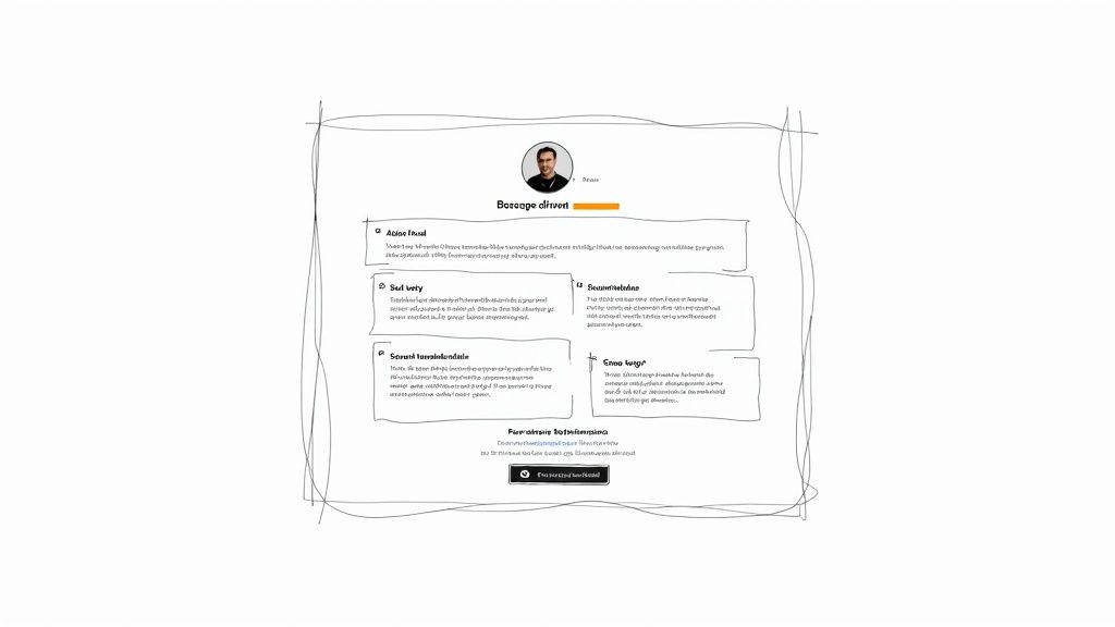 A professional's LinkedIn profile being optimized on a laptop screen