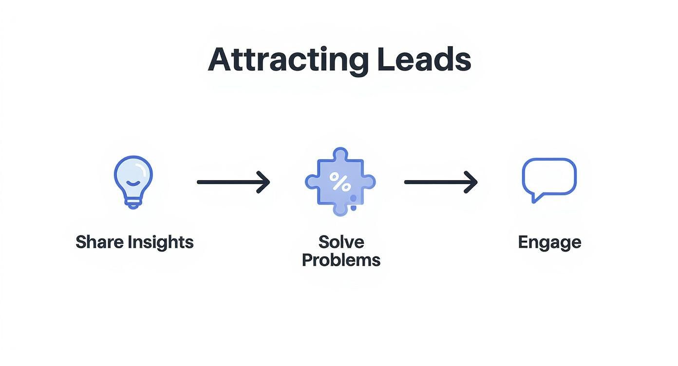 Infographic about how to get leads from linkedin