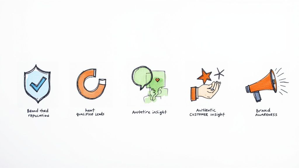 A person at a desk analyzing social media data on multiple screens, representing the benefits of social media monitoring.