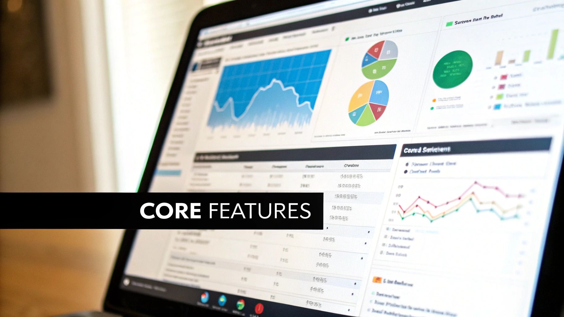 A digital toolkit with icons representing dashboards, analytics, and affiliate links, symbolizing the components of an affiliate network.
