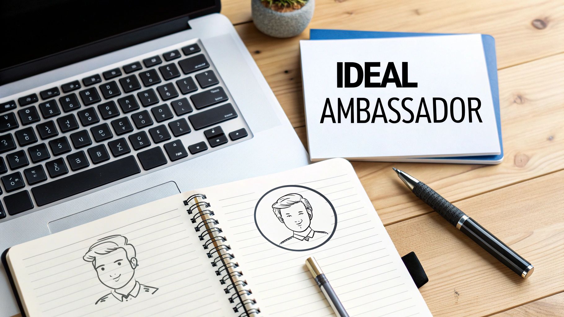 A group of diverse individuals collaborating and sharing ideas, representing ideal brand ambassadors.
