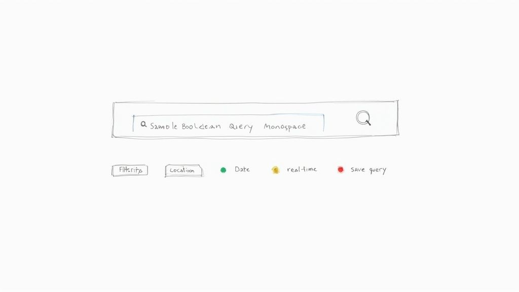Screenshot of Twitter's Advanced Search interface, showing fields for keywords, accounts, and dates.