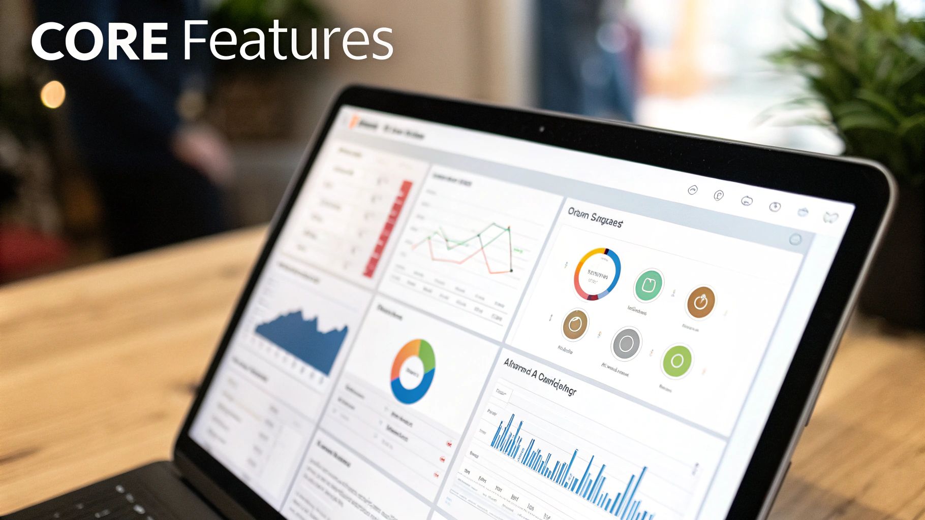 Close-up of a computer screen showing complex performance marketing analytics graphs and charts