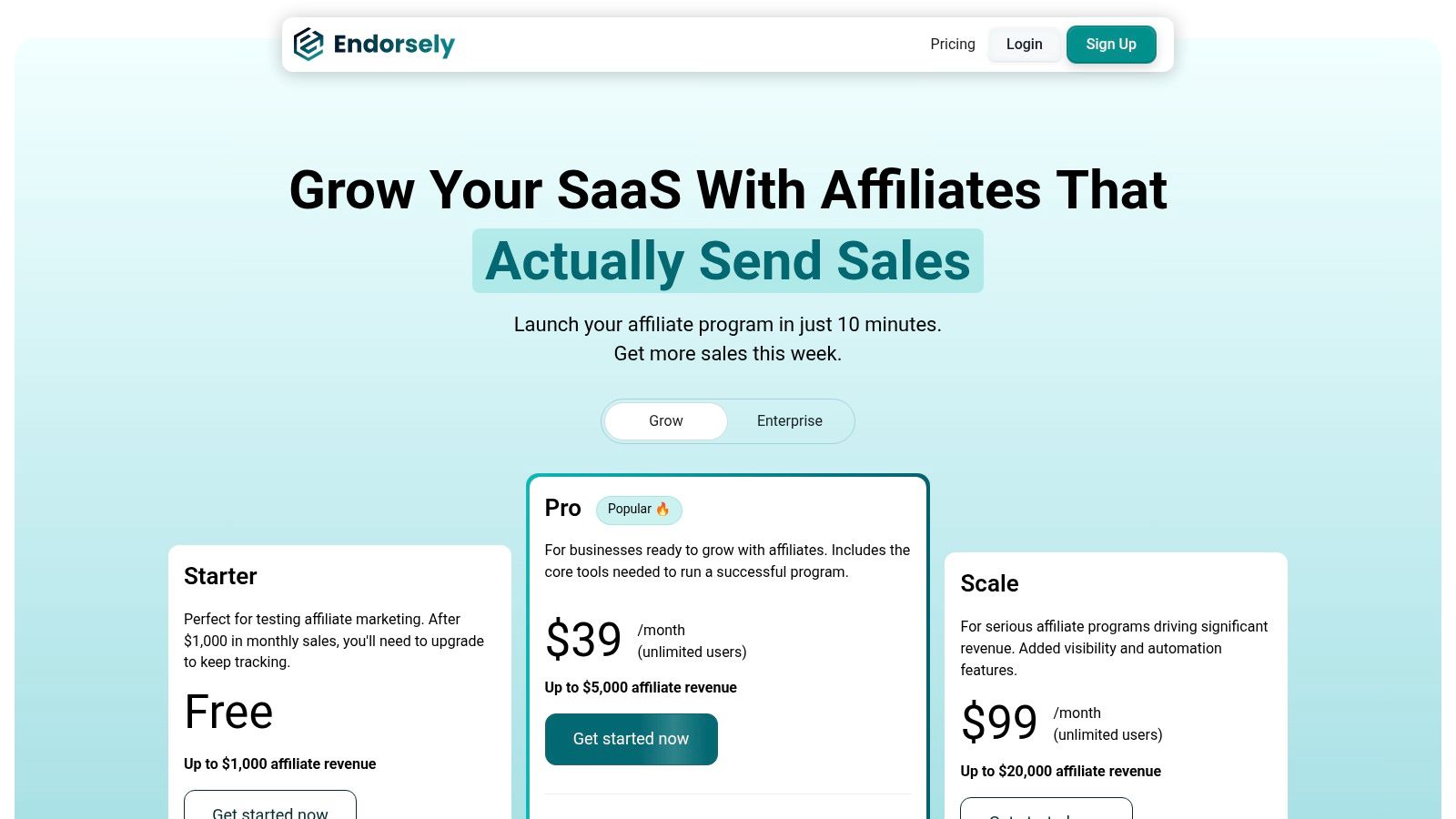 Endorsely (SaaS affiliate program tool)