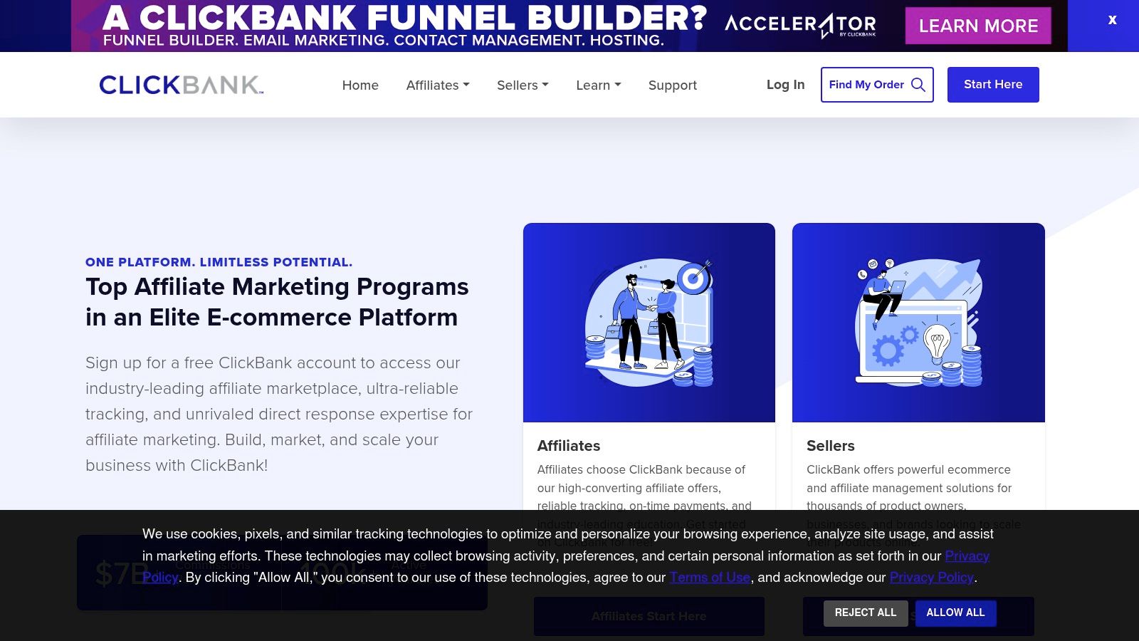 ClickBank (Marketplace for recurring/subscription offers)