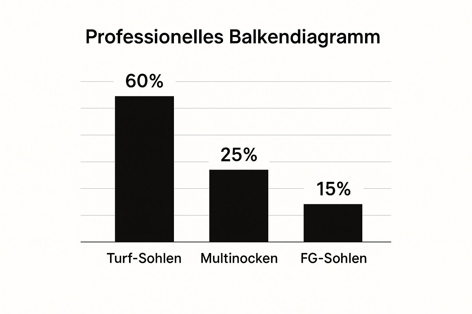 Infografik, die die bevorzugten Sohlenarten für Kunstrasen zeigt: Turf-Sohlen mit 60 %, Multinocken mit 25 % und FG-Sohlen mit 15 %.