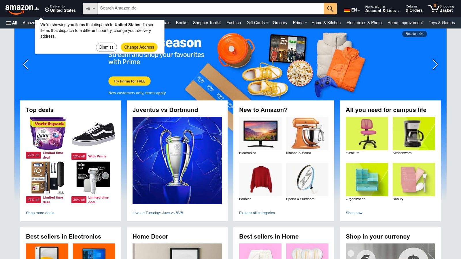 Amazon.de – Marktplatz mit vielen Angebotspartnern