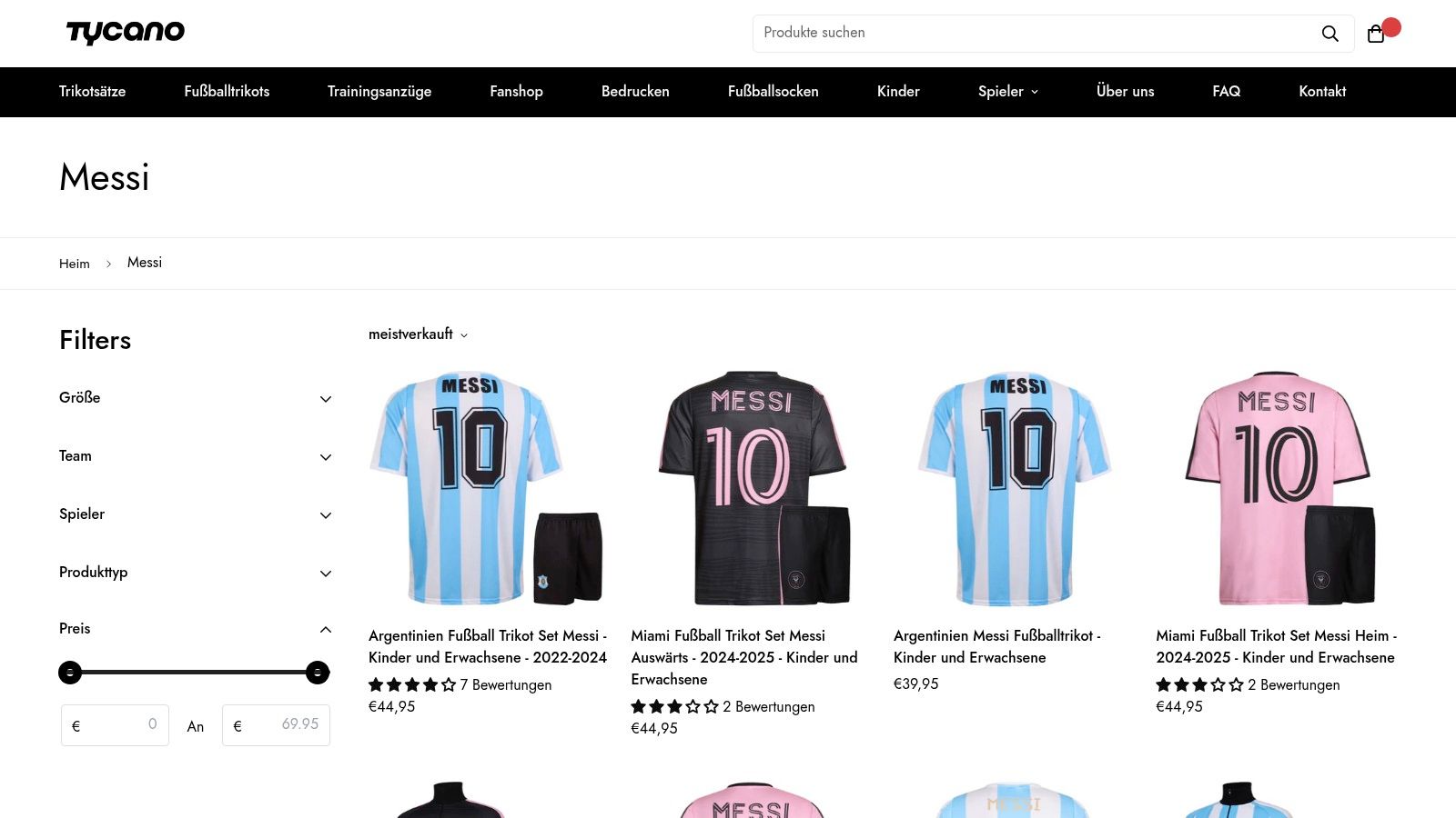 Messi – Trikot, Trikotsätze oder Kleidung kaufen