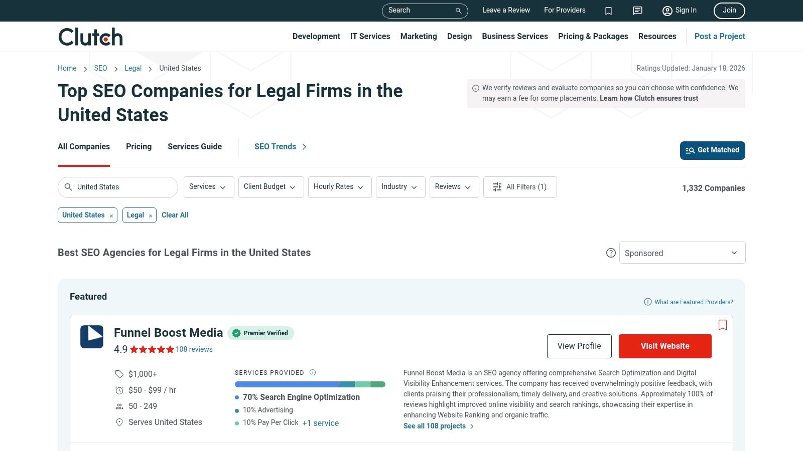 Clutch (Legal SEO Agency Directory)