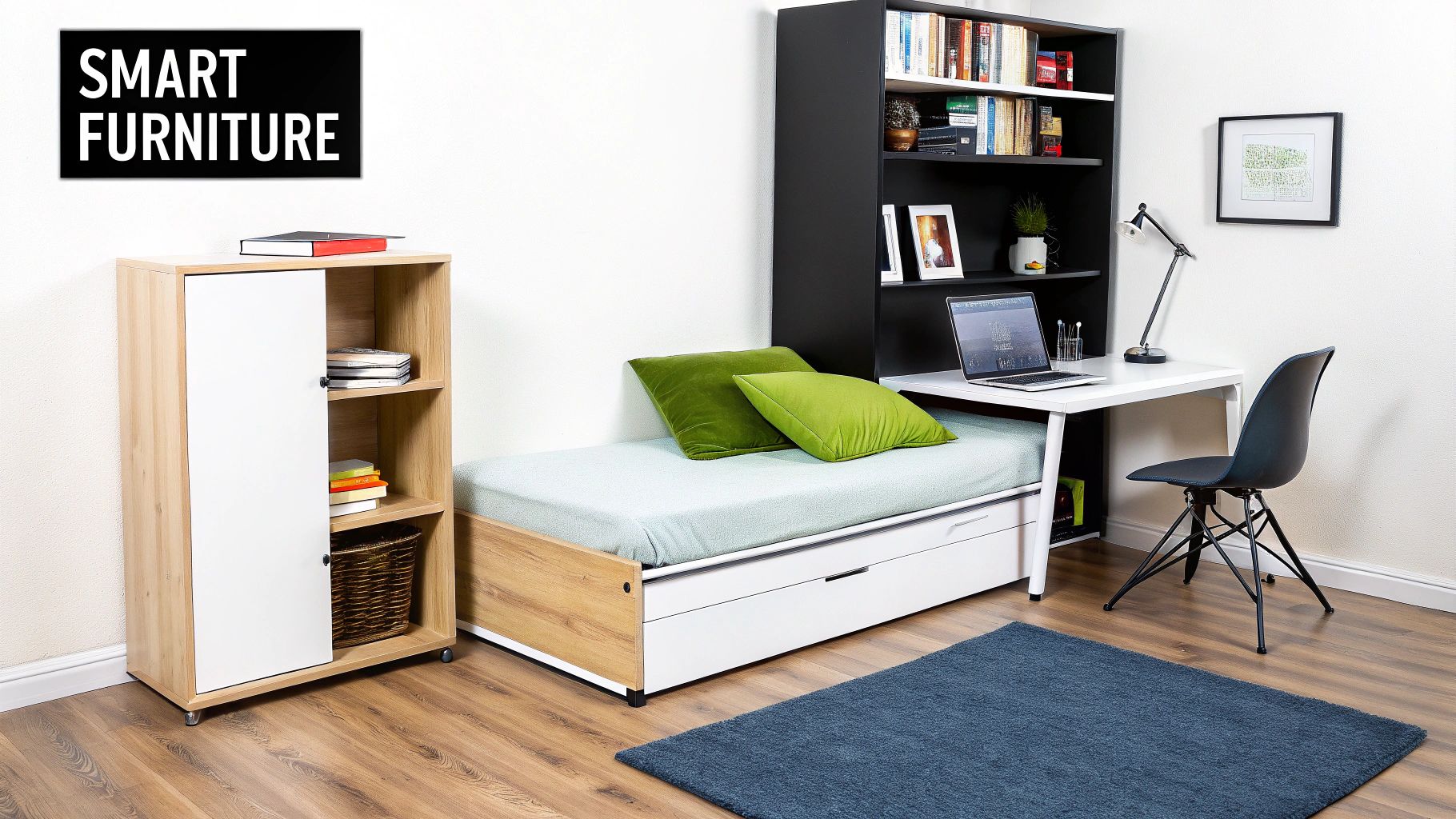 A room showcasing sustainable decor with reclaimed wood furniture and natural fiber textiles.