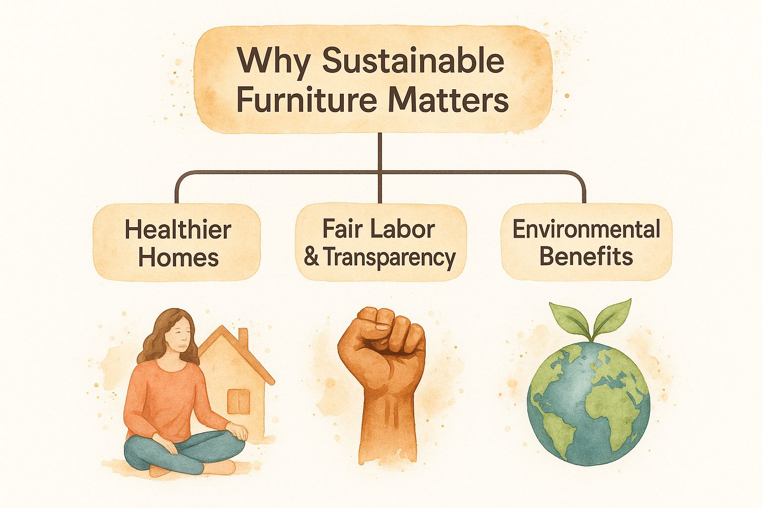 Infographic about sustainable furniture brands