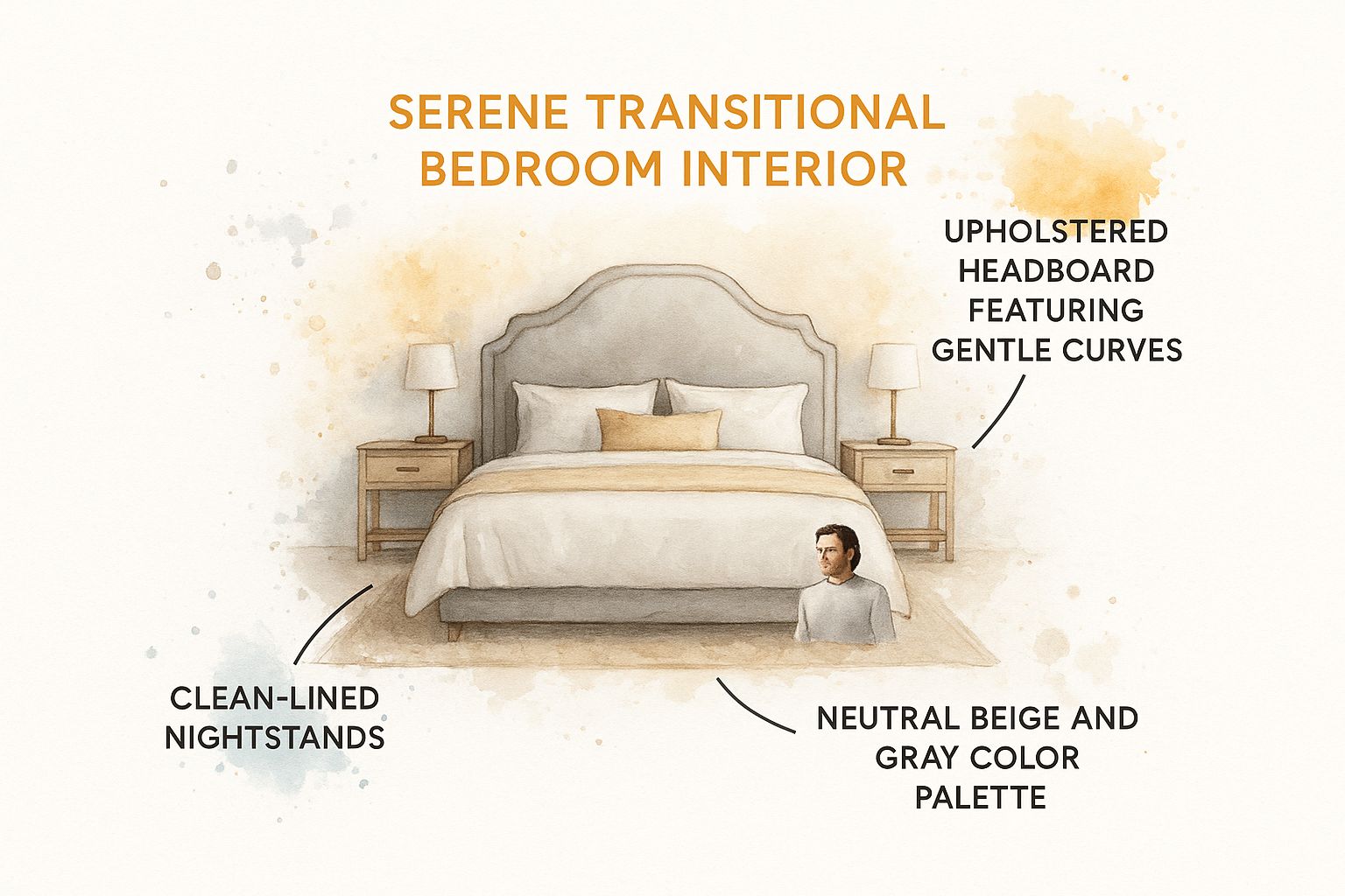 Infographic about transitional bedroom furniture