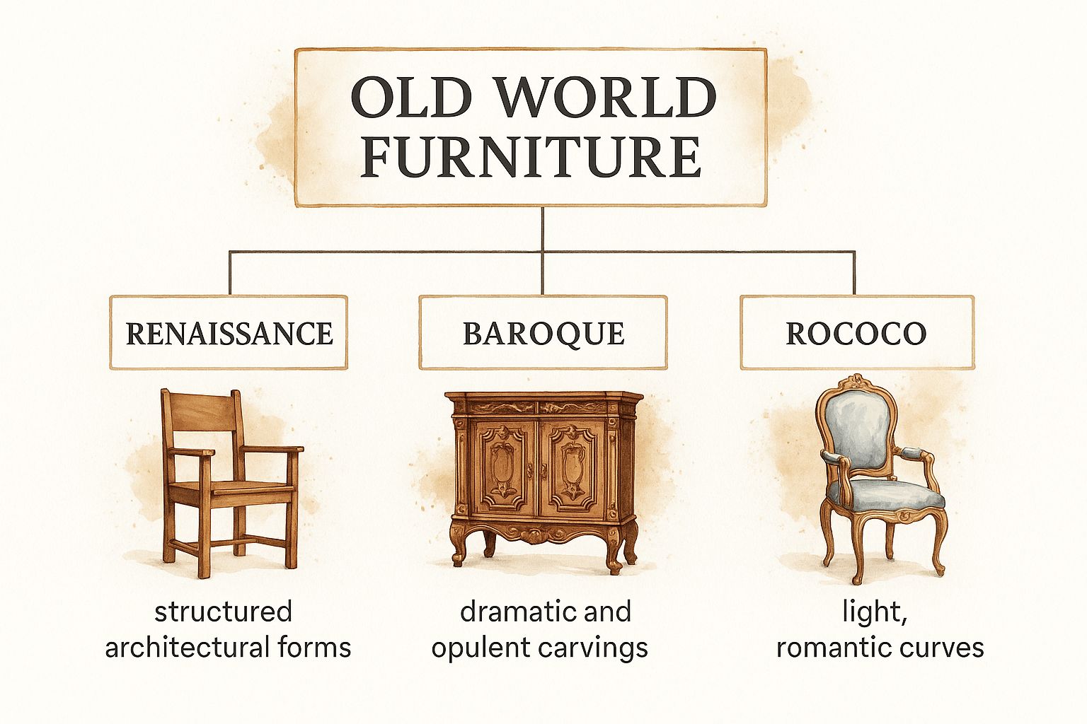 Infographic about old world furniture